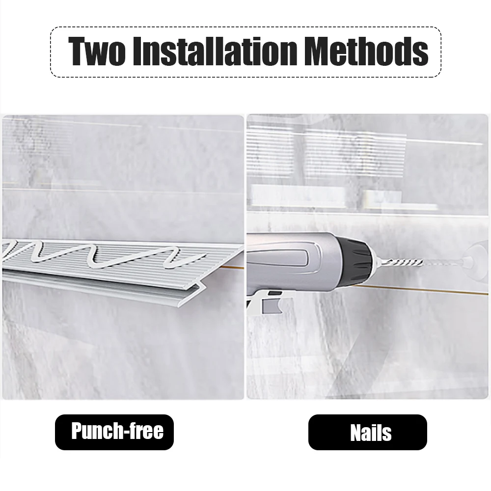 Kitchen Accessories Organizer Rack Punch-Free For Spices 40/50cm Aluminum Multifunctional Storage Shelf Wall-mounted