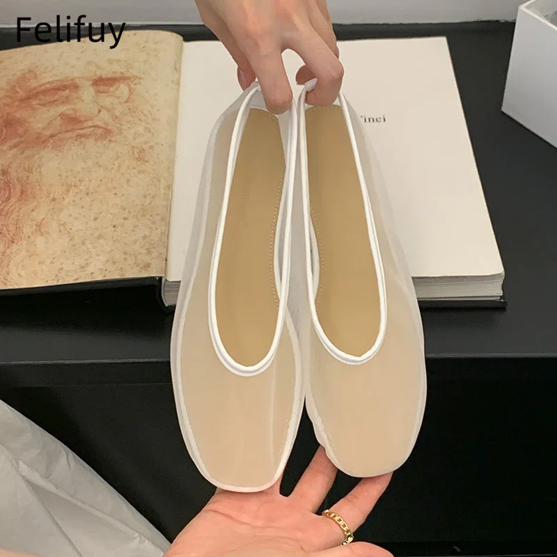 

Белая обувь, сетчатая дышащая женская обувь без шнуровки на плоской подошве, роскошные женские шлепанцы, модные женские балетки на плоской подошве, танцевальная обувь