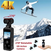 270° Rotatable 4K Ultra HD Pocket Action Camera Anti Shake Waterproof Wifi Mini Sports Cam Case Helmet Travel Bicycle Driver Rec