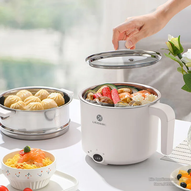 600W Electric Cooker 220V Multi Cooking Pot 1.8L Stainless Steel Smart MultiCooker Steamed Rice Pot For Home Kitchen Appliances