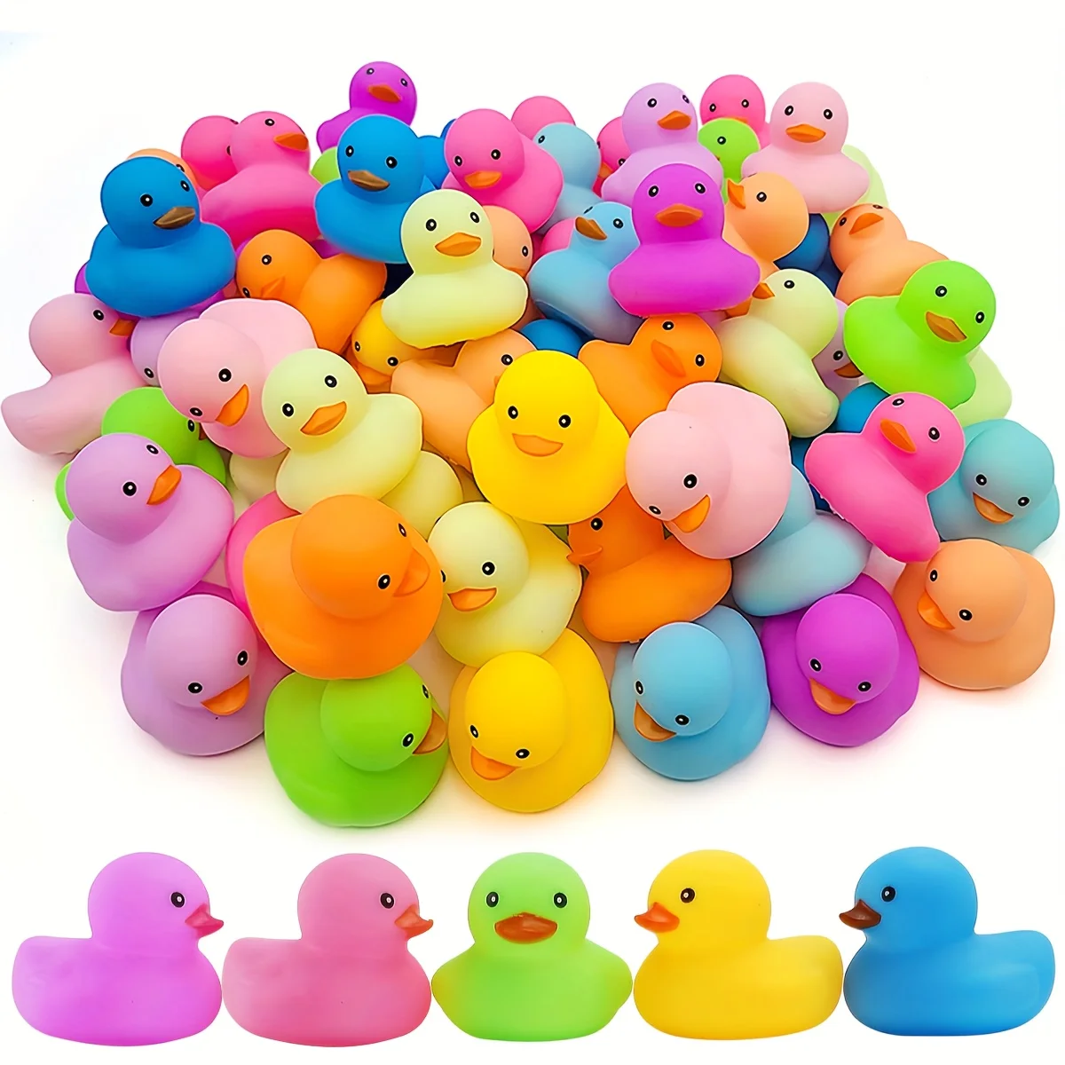 15/30Pcs Colorful Rubber Ducks Toy Duckies for Kids and Toddlers, Bath Birthday Baby Showers Classroom