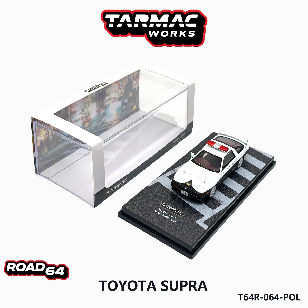 In Stock Road64 1:64 Tarmac Works Toyota Supra A70 Saitama Japan Police Patrol Car Diecast Model T64R-064-POL