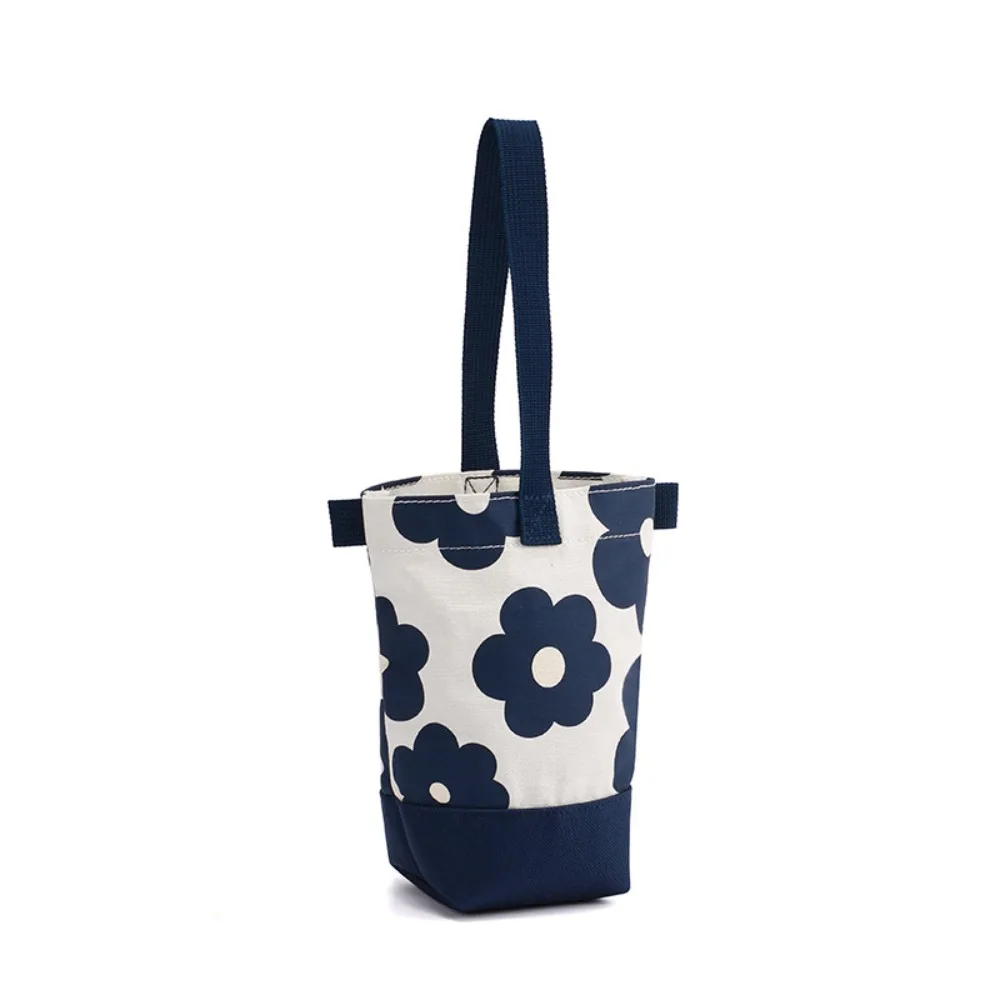 Outdoor Canvas Cup Bag Printed Water Bottle Holder Small Storage Bag Portable Glasses Storage Water Bottle Cover Travel