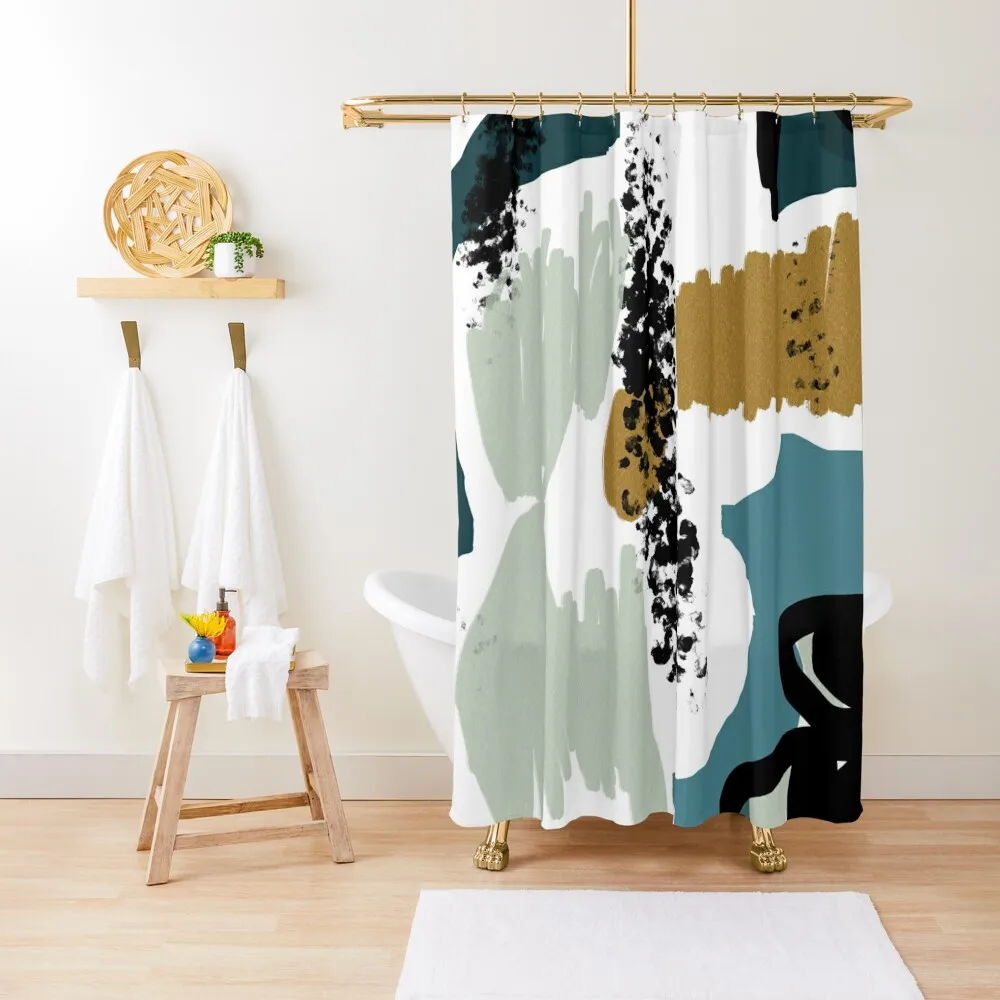 

Breeze // Abstract Brushstroke Print Shower Curtain Shower Set Shower Set For Bathroom Set For Bathroom Bathroom Curtain