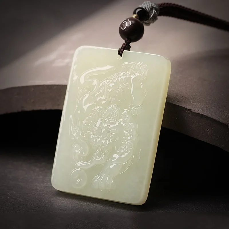 Hetian Pixiu , Jadeite Men Women, Fortune-Bringing And Luck-Enhancing White Jade Pendant