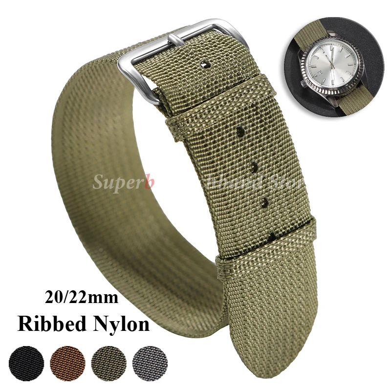 قسط مضلع النايلون حزام ساعة قماش الأشرطة استبدال حزام الساعات 20 مللي متر 22 مللي متر العسكرية الرياضة النايلون حزام (استيك) ساعة اكسسوارات