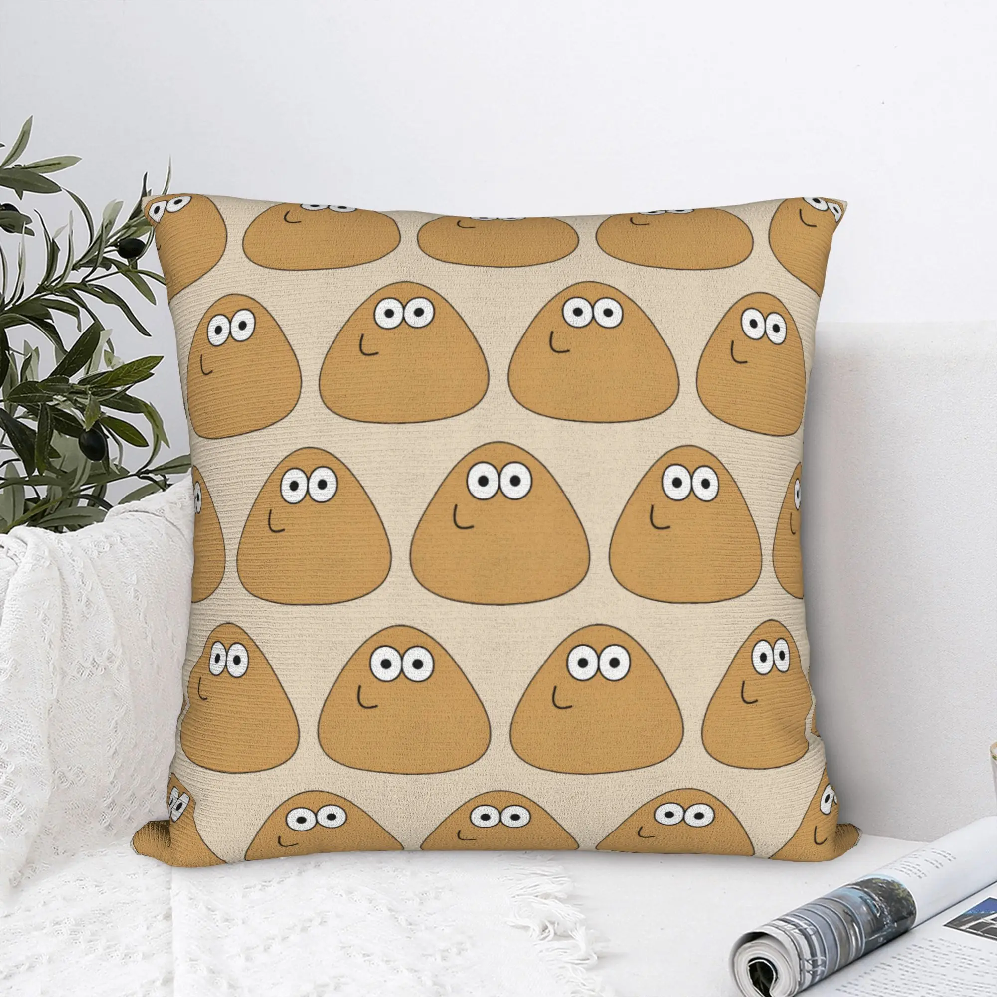 Virtual-Alien Pet P-Pou Pillowcase Printed Polyester Cushion Cover Decorative Cartoon Game Pillow Case Cover Home Zippered