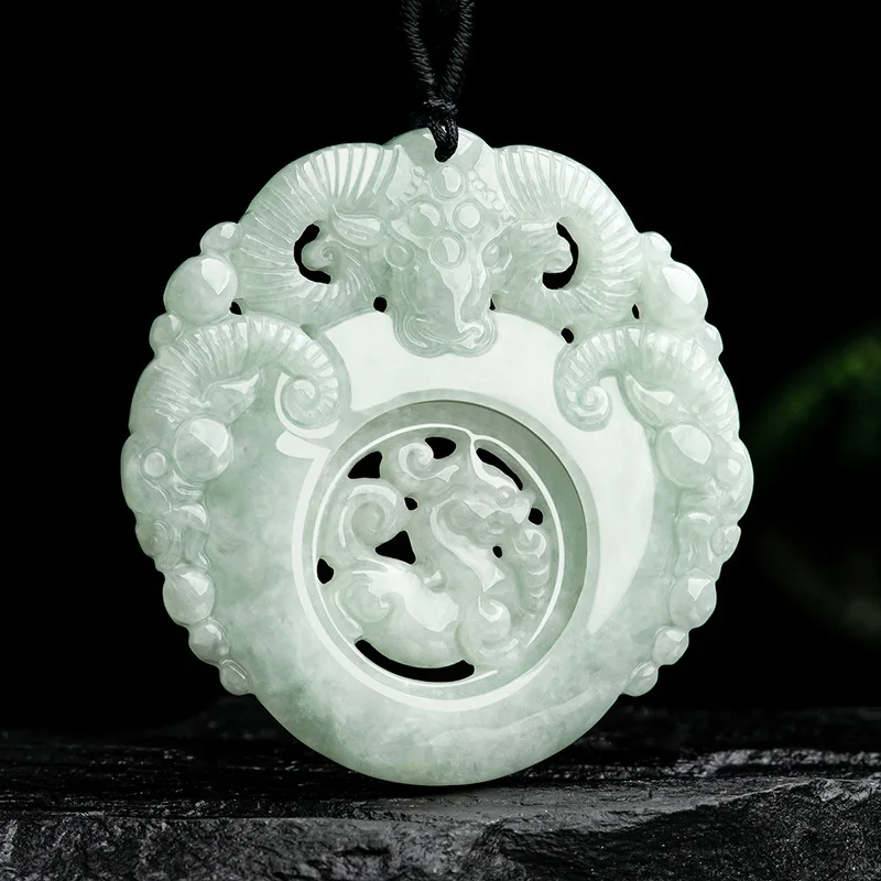 Natural Myanmar A Jadeite For Wealth Transfer Sanyang Kaitai Jade Pendant Men's Charms Jewelry Wholesale Drop Shipping