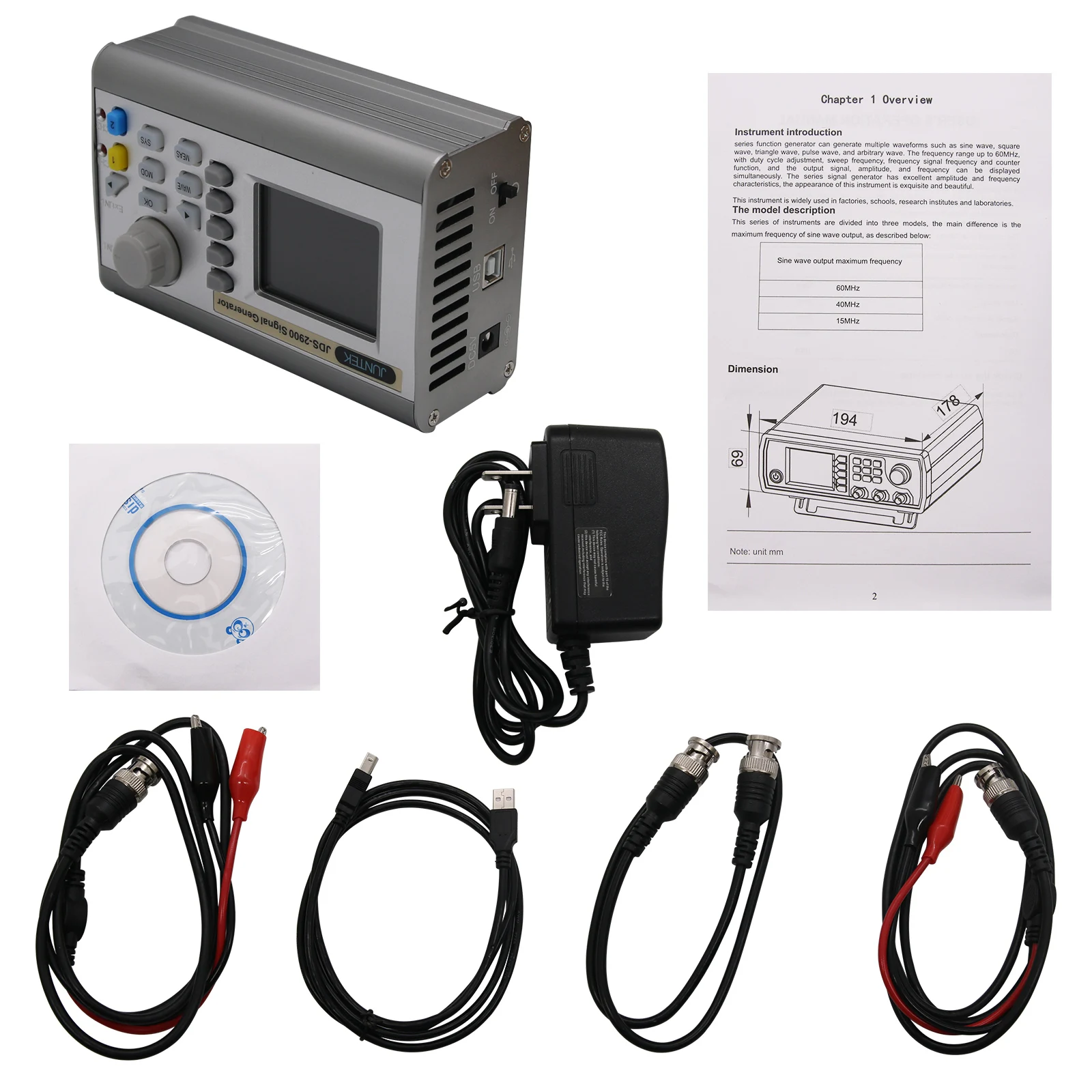 JDS2900-60MHz DDS Dual Channel Signal Generator Digital Control Function