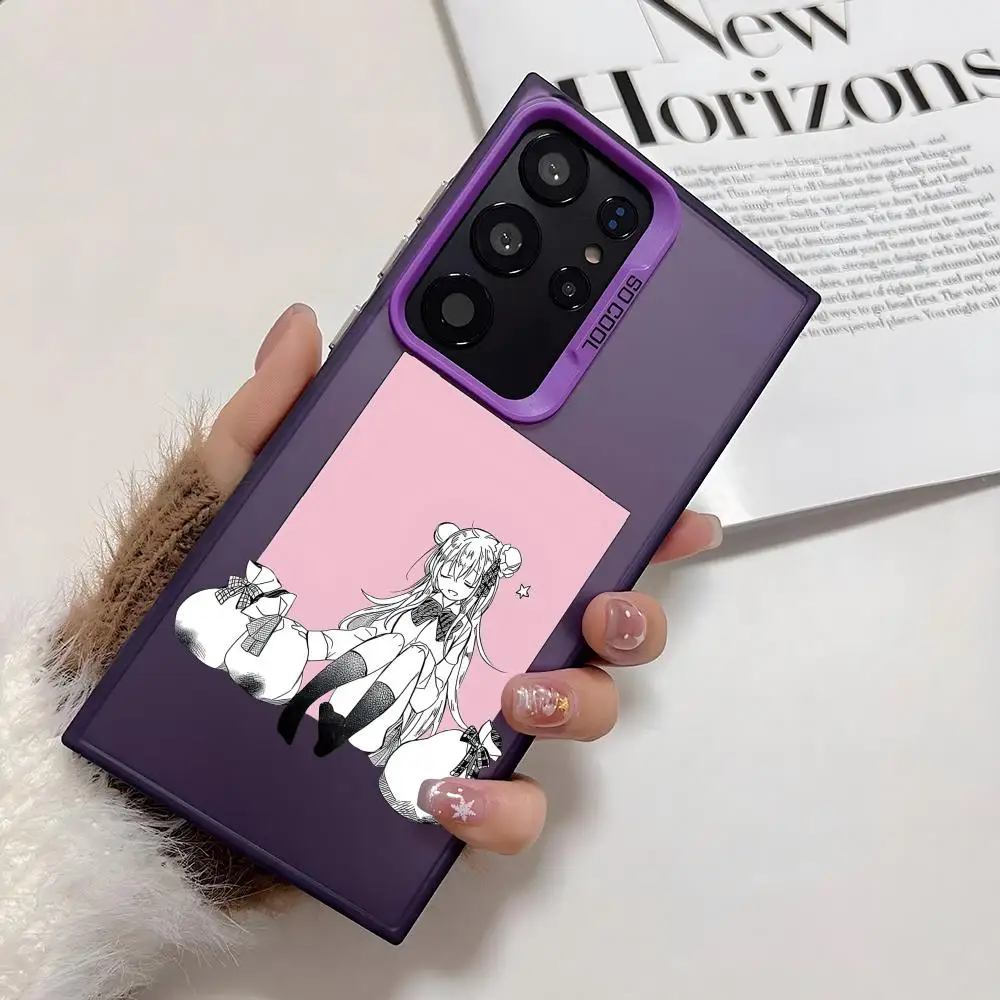 Coque de téléphone Happy sugar life, étui en Silicone coloré argenté pour Samsung Galaxy S25 Edge S24 S23 S22 S21 S20 Ultra Funda