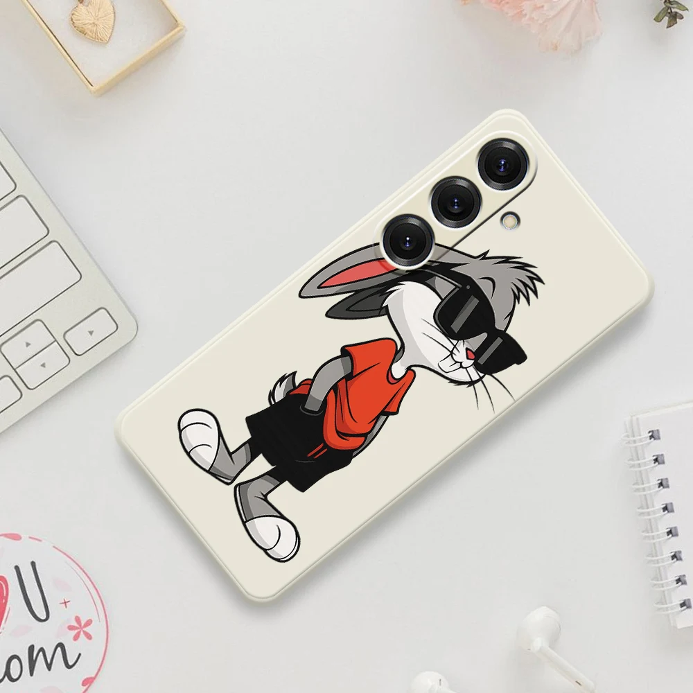 삼성 갤럭시 S25 S24 S23 S22 S21 S20 울트라 플러스 S20FE S21FE S23FE S24 FE S10 플러스용 멋진 토끼 폰 케이스 소프트 커버