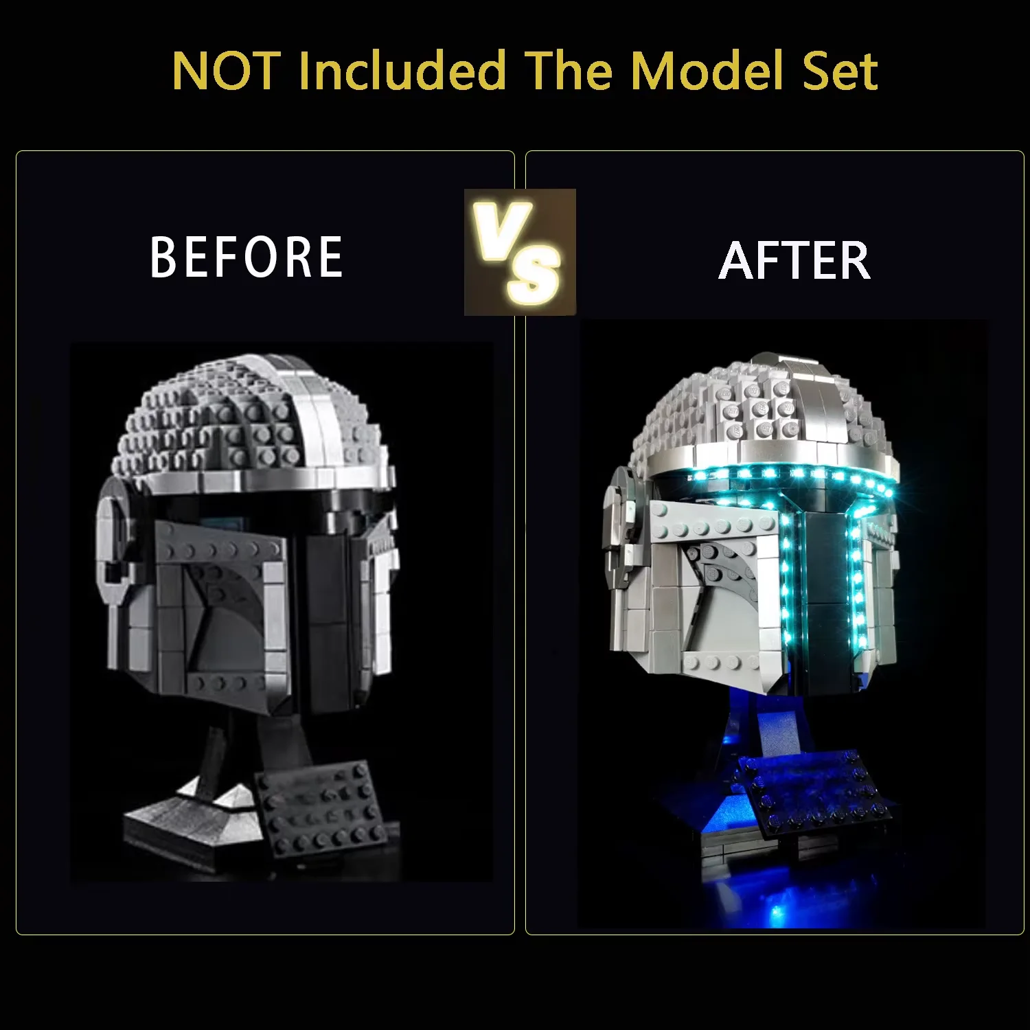 LYBMTWF LED Lighting Kit Compatible with Lego 75328 Mandalorian Helmet Model (NOT Include The Model Bricks)