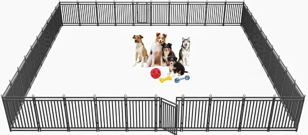 Dog Fence Outdoor Indoor, 47 Inch Height 40 Panels Dog Playpen for Large/Medium/Small Dogs Metal Dog Pen for Yard Camping and RV