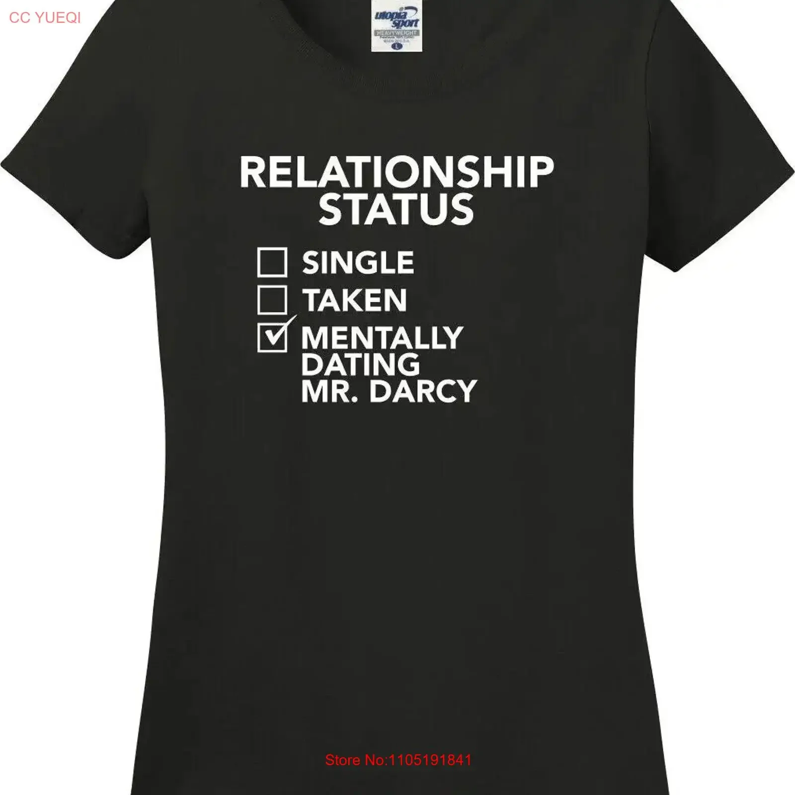 Mentally Dating Mr Darcy Jane Austen Funny Missy Fit Ladies T Shirt S 3X vintage Washed streetwear Versatile homme Breathable