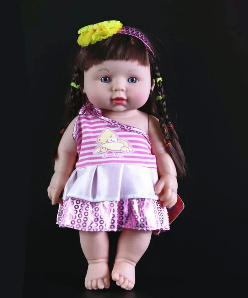 Muñeca Reborn con diadema y lazo de ojos azules para niña, muñeco recién nacido de 30cm, regalo, novedad