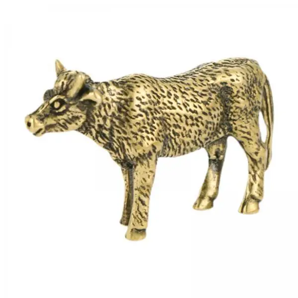 3xBrass Cow Figurine Lifelike Unique Small Elegant for Bedside Living Room Bar