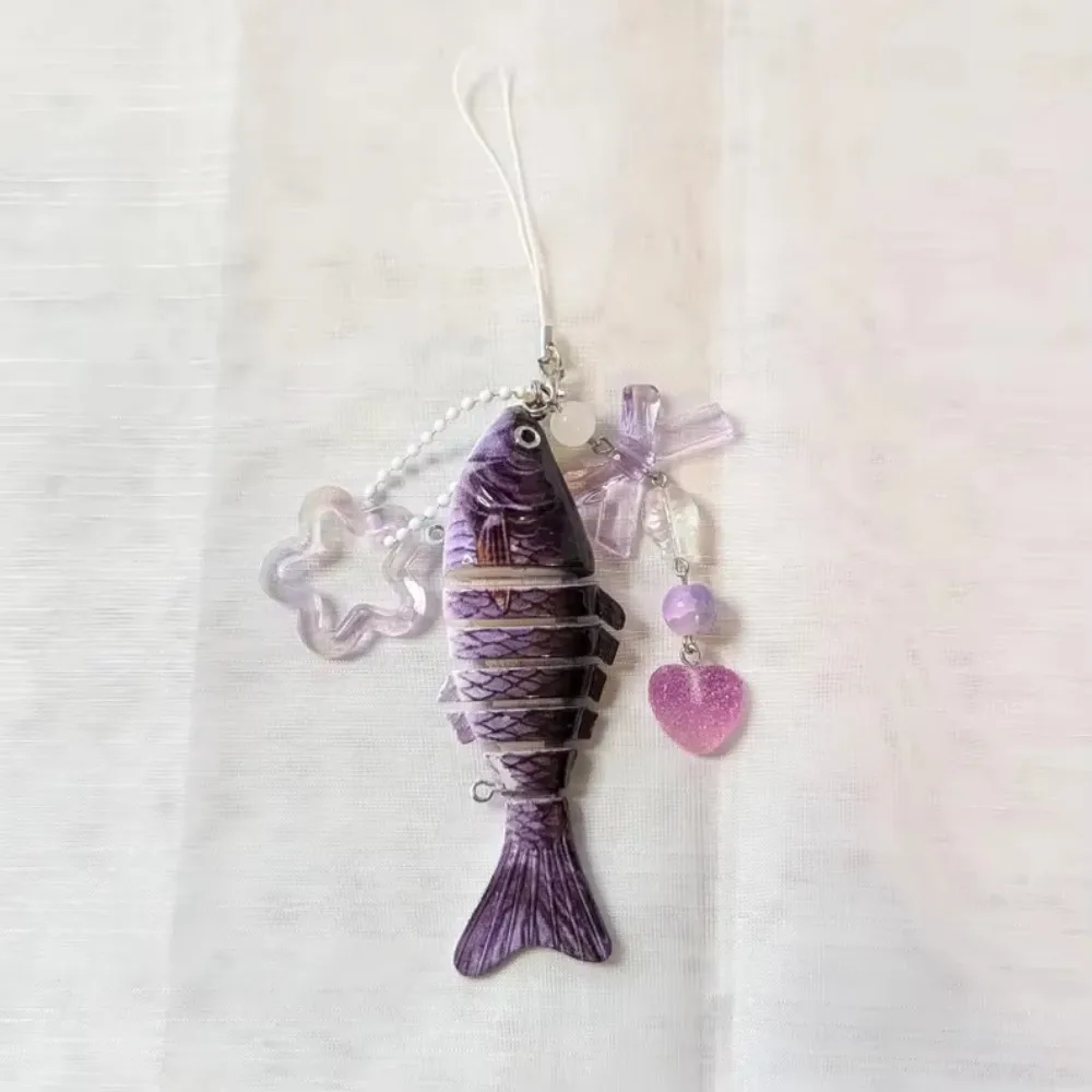 Acrylic Handmade Fish Keychain Phone Charm Handcrafted Vintage Fish Star Pendant Exquisite Pentagram Fish Phone Lanyard