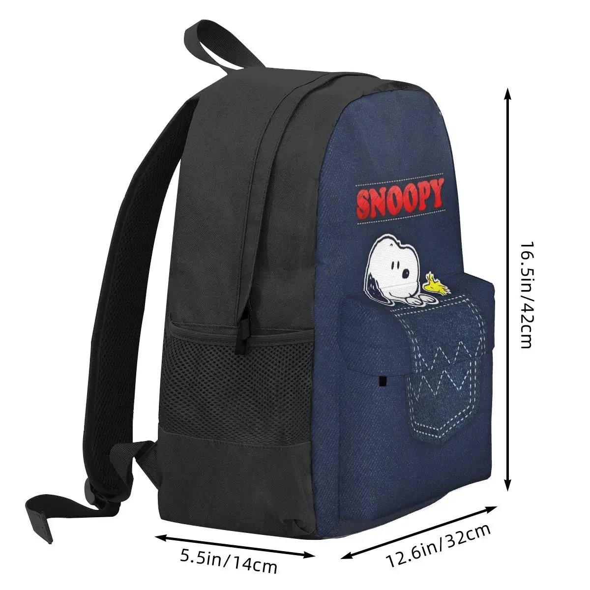 Cute Cartoon Snoopy Women Backpack Mochila Casual Student School Bag Denim Print Laptop Mochila Teenage Waterproof Shoulder Bag