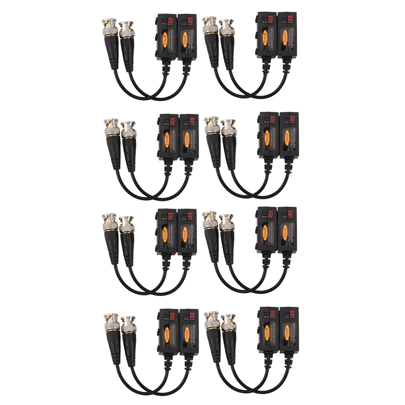 BAAY 1080P AHD/HD-CVI/TVI/CVBS Passive HD Video Balun Transmitter 8 Pairs (UTP Up To 350M-600M)