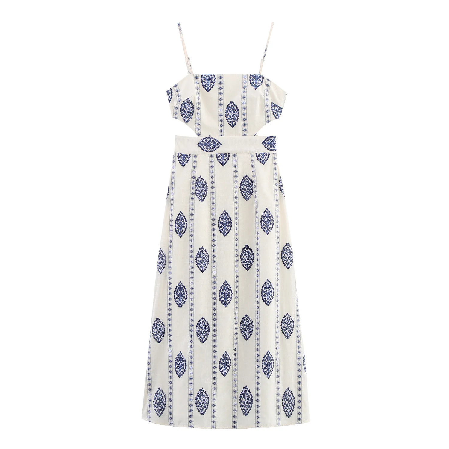 فستان مجوف أنيق مطرز بحمالات فستان طويل للسيدات موضة صيف 2025 على الطراز البوهيمي للعطلات فستان نسائي أنيق عتيق