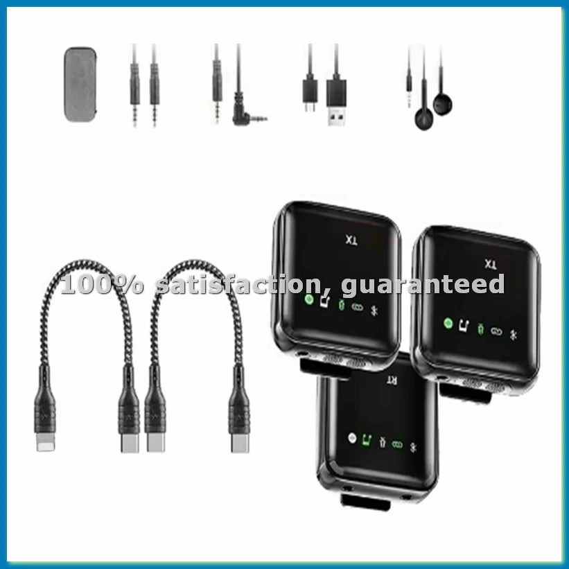 

Беспроводная система микрофонов-петличек 2.4G для записи аудио и видео, мини-микрофон Bluetooth для Android/камер/ноутбуков - ABWO