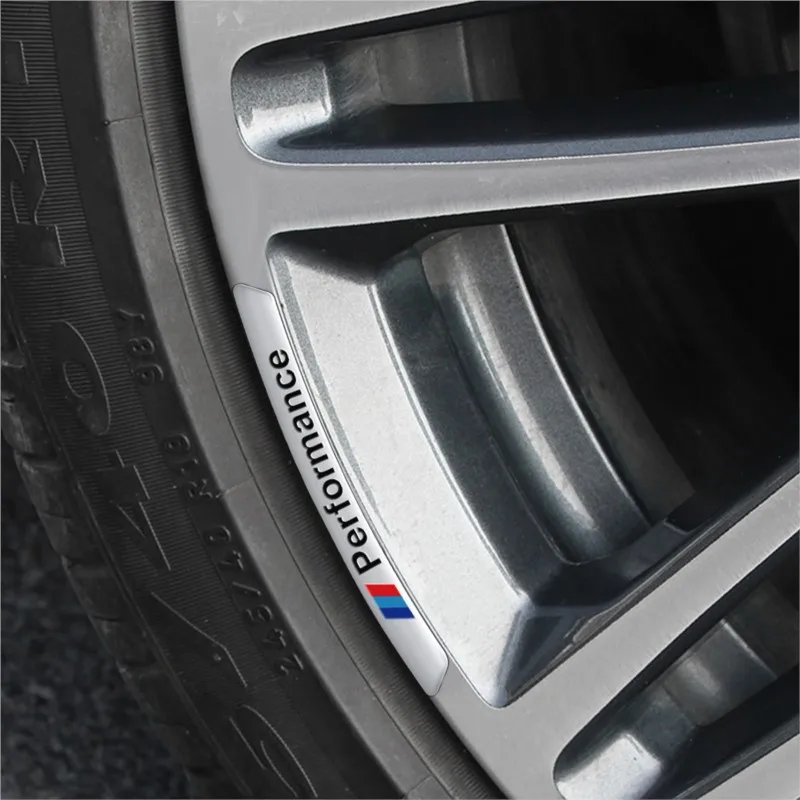 4pcs Aluminum Car Styling Wheel Rims Racing Stickers Badges Auto Decoration For BMW M Performance M3 M5 M6 F01 F20 F10 F13 F15