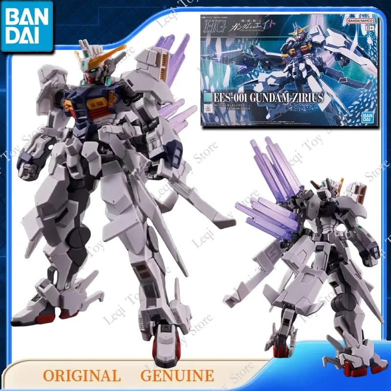 

Bandai оригинальные HG 1/144 EES-001 GUNDAM ZIRIUS, экшн-фигурки аниме, игрушки для мальчиков и девочек, детский подарок, сборная модель, украшения