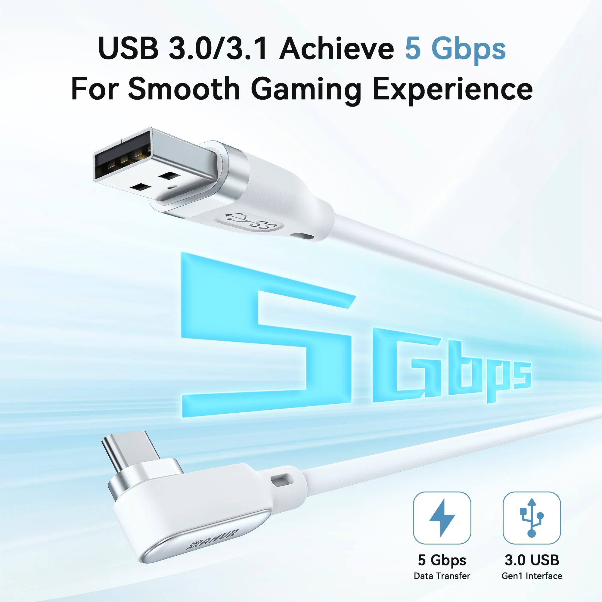 AMVR USB3.0 VR ربط كابل ل ميتا كويست 3/3S/ كويست 2 بيكو 4 اكسسوارات سماعة رأس VR شحن سريع نقل البيانات الحبل 5 متر/16FT