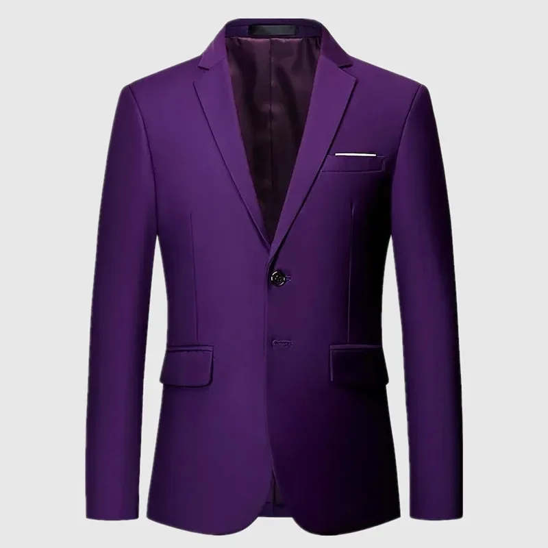 New listing luxury men's blazer large size 6XL Slim solid color jacket, fashion business banquet wedding dress jacket S-6XL