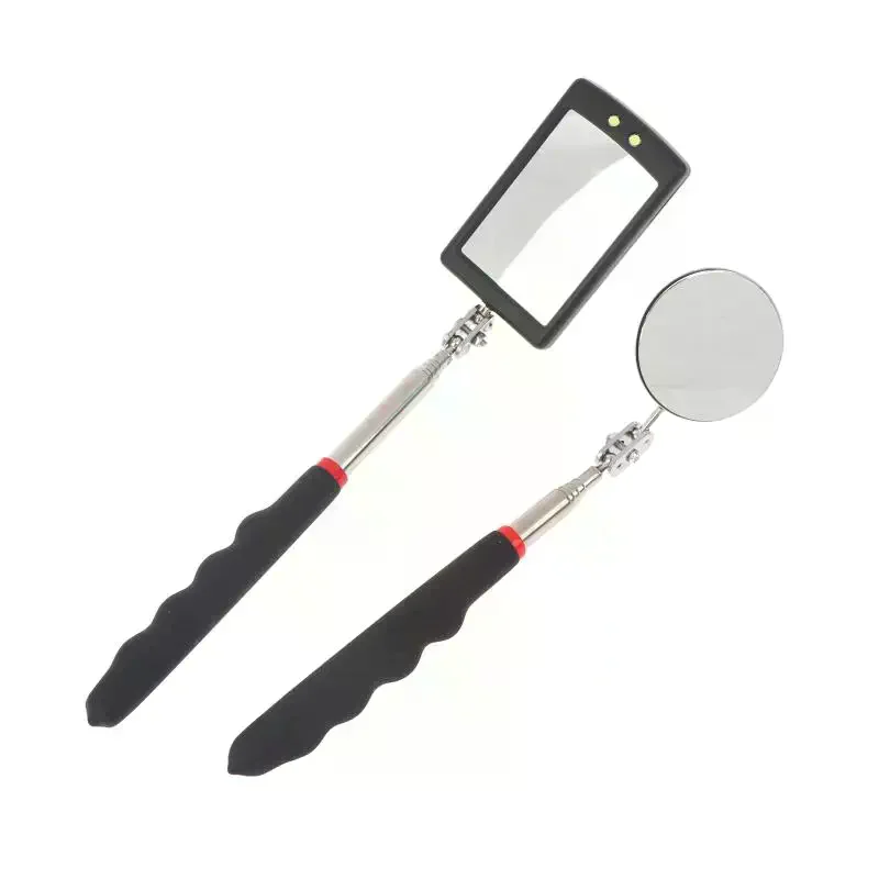 Car 360 Swivel Telescoping LED Light Flexible Inspection Mirror For Extra View Square Car Inspection Repair Tool Detection Lens