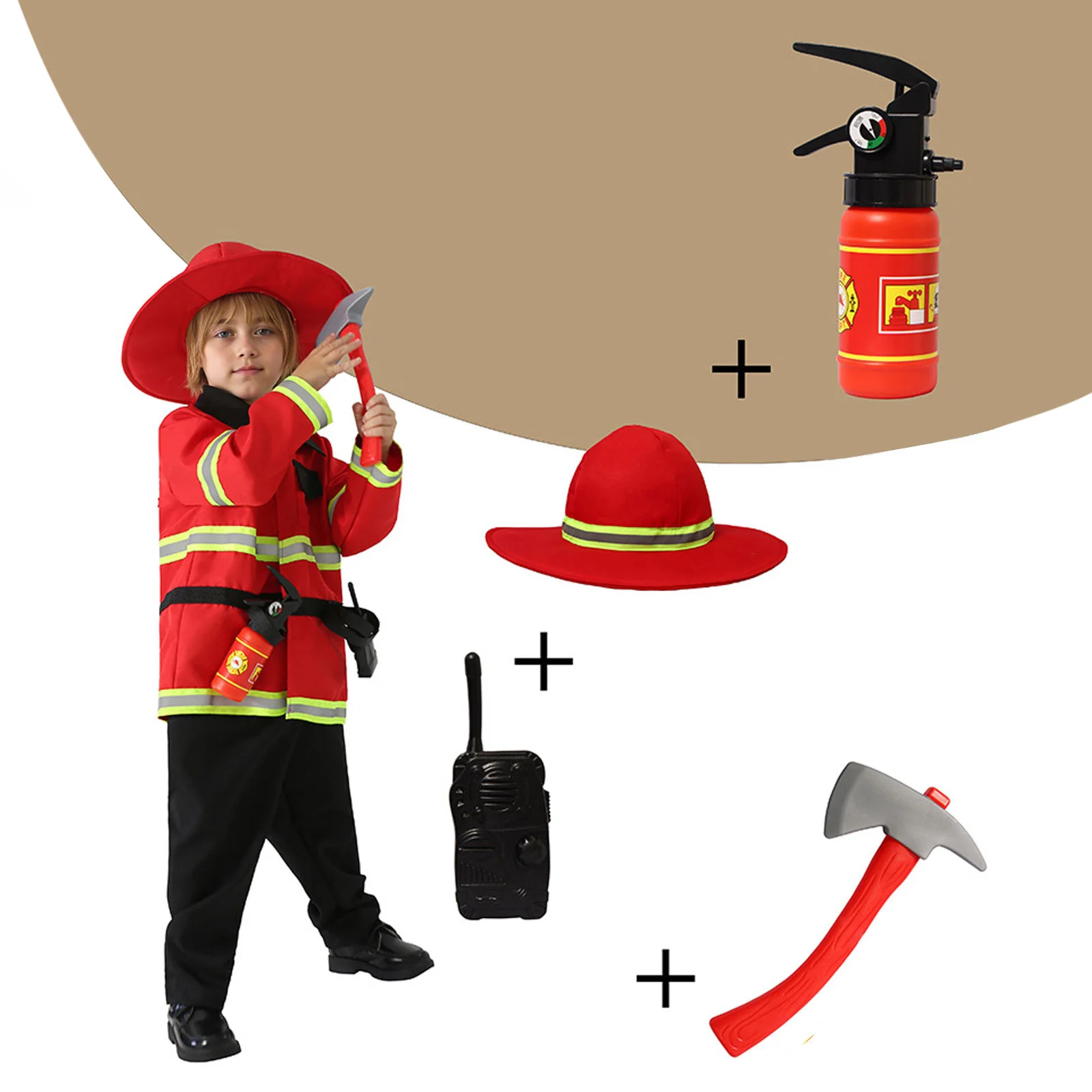 

Firefighter Halloween Cosplay Uniform Sam Firemen Role Work Clothing Suit Traffic Commander Vest Safety Waistcoat Party Costumes