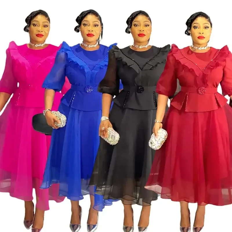 Plus Größe Elegante Dashiki Afrikanische Lange Kleid Ankara Muslimischen Hochzeit Party Kleid frauen Afrika Kleidung Elegante Outfit 2025