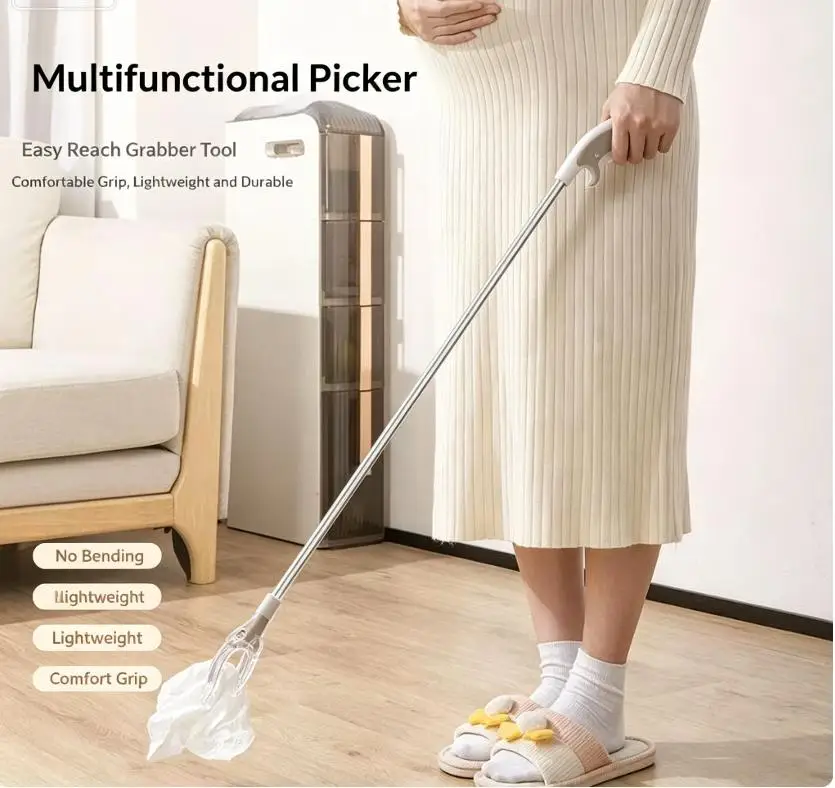 80/100cm Foldable Waste Grabber with Firm Clamp Ergonomic Litter Picker Tool for Seniors Outdoor Hiking Clean Use