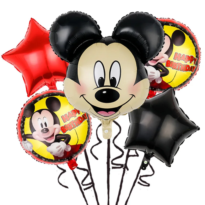 ديزني-ميني ميكي ماوس بالون الرأس ، بالونات الهيليوم ، استحمام الطفل ، زينة حفلة عيد ميلاد ، 24 "، 5 قطعة