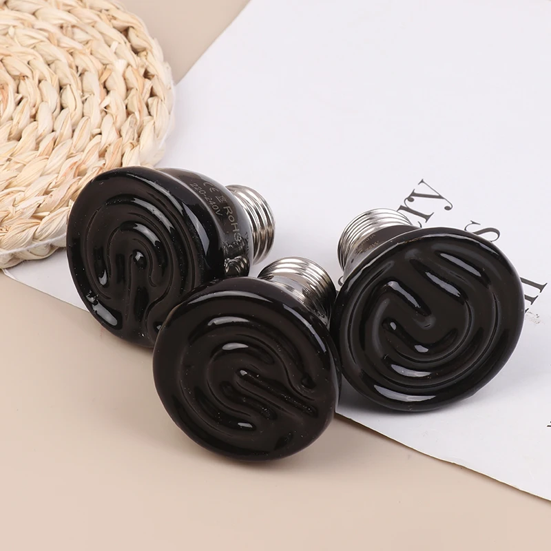 1 قطعة صندوق الحيوانات الأليفة الزواحف لا ضوء الأشعة تحت الحمراء البعيدة السيراميك مصباح التدفئة E27 صغيرة صغيرة مصباح الحرارة 25 واط 50 واط 75 واط مصباح تدفئة الحيوانات الأليفة الصغيرة #3