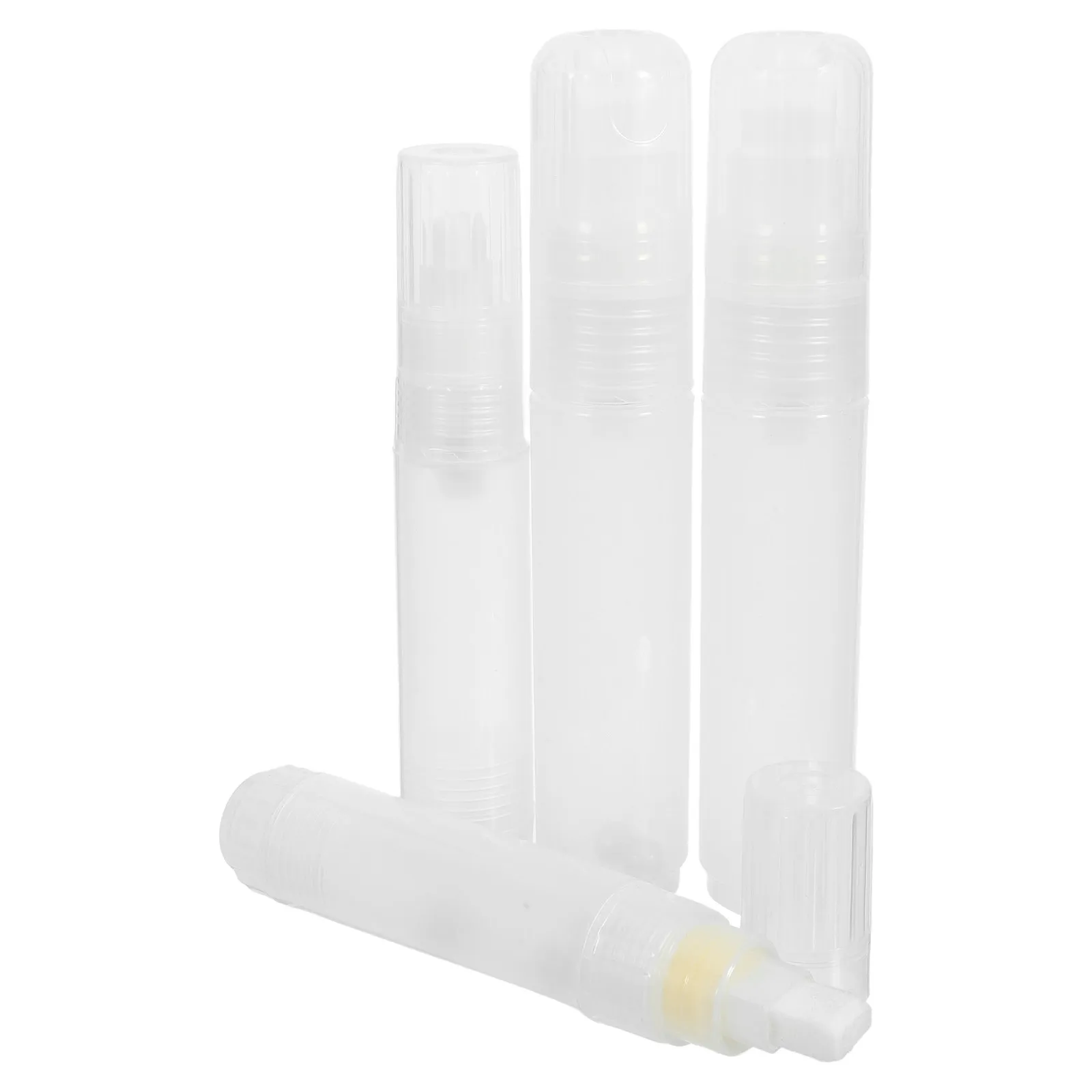 4Pcs Refillable Empty Paint Pens Clear Shell 10Mm 15Mm Flat Tip Marker for Glass Paper Craft Drawing
