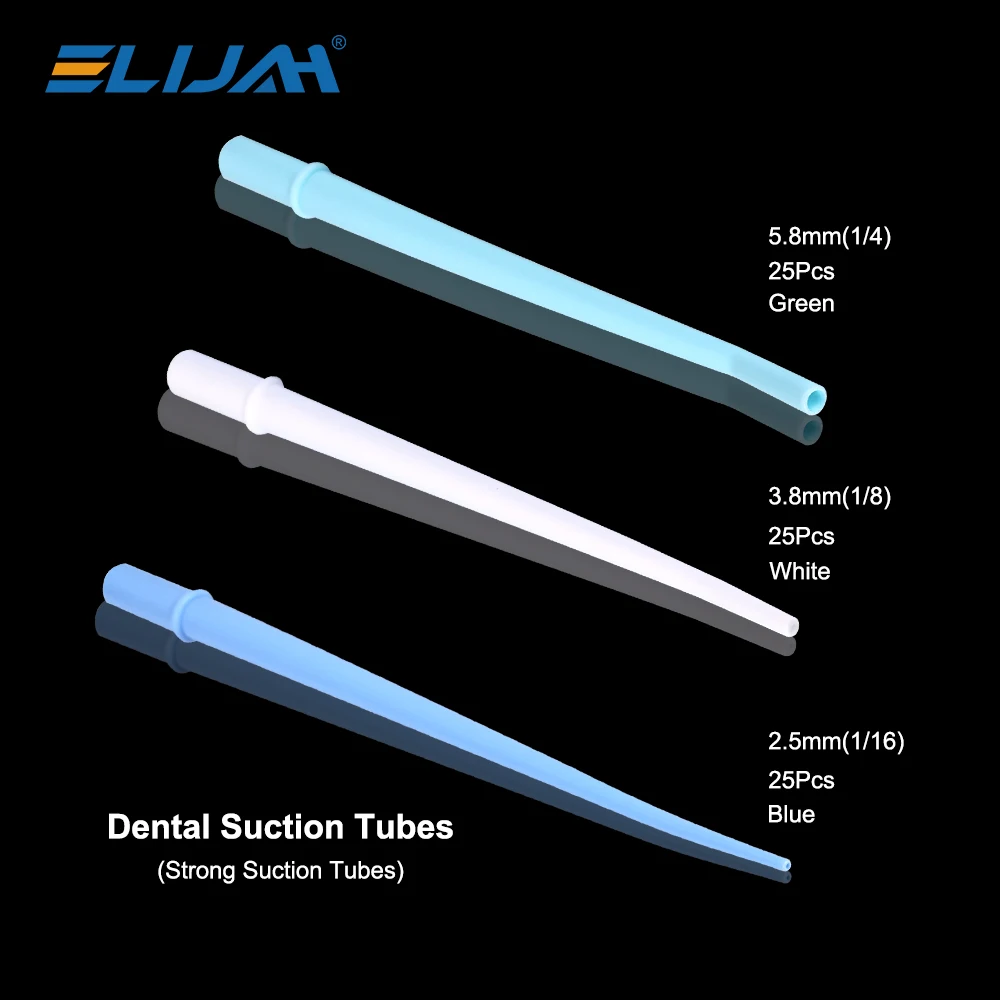 ELIJAH 25Pcs/Bag Disposable Saliva Ejector Dental Aspirator Elbow Suction Tip Saliva Tube Surgical Tools Dentistry Consumables