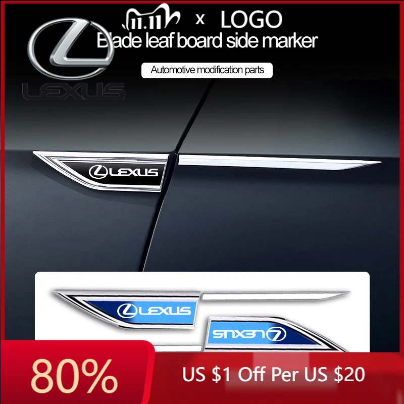 

2026 Hot Interior Stickers Car Body Protective Metal Sticker Car Fender Side Blade Badge For Lexus GS IS LS500h ES260 ES300h RX3