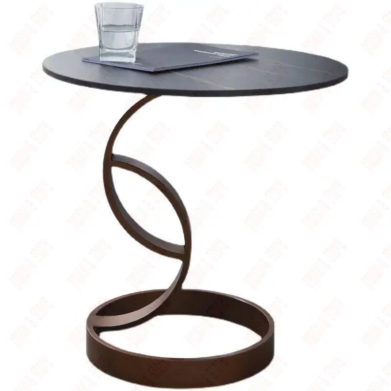 

Simple Modern Rock Board Sofa Corner Table, Tea Table, Italian Nordic Light Luxury Furniture, Small Round Table, Small Unit Side