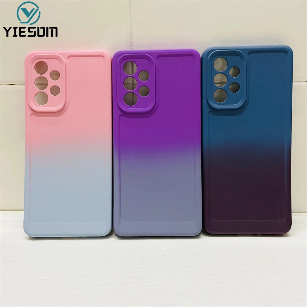 Gradient Silicone Phone Case For Samsung Galaxy A72 A42 A52 A52S 5G A32 A22 4G A12 M23 M33 M53 5G Shockproof Soft Cover