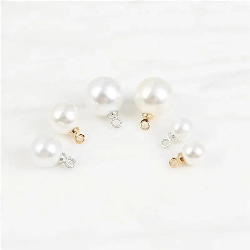 Langmao Girls 6mm Abs Pearl Pendant Diy Handmade Jewelry Earrings Necklace Hanging Ornaments Accessories Personalized Style