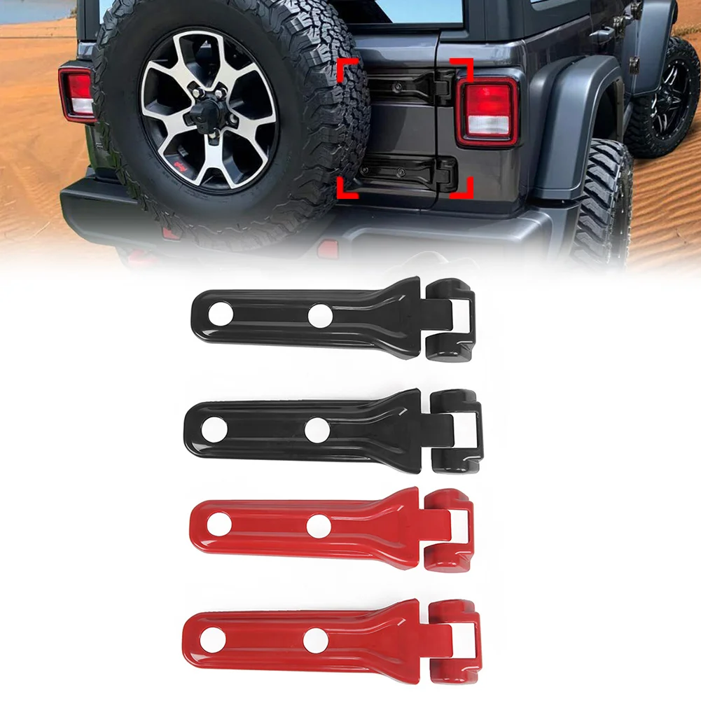 Black/Red Spare Tire Tailgate Door Hinge Cover For Jeep Wrangler JL JLU 2018 2019 2020 2021 2022 Car Accessories