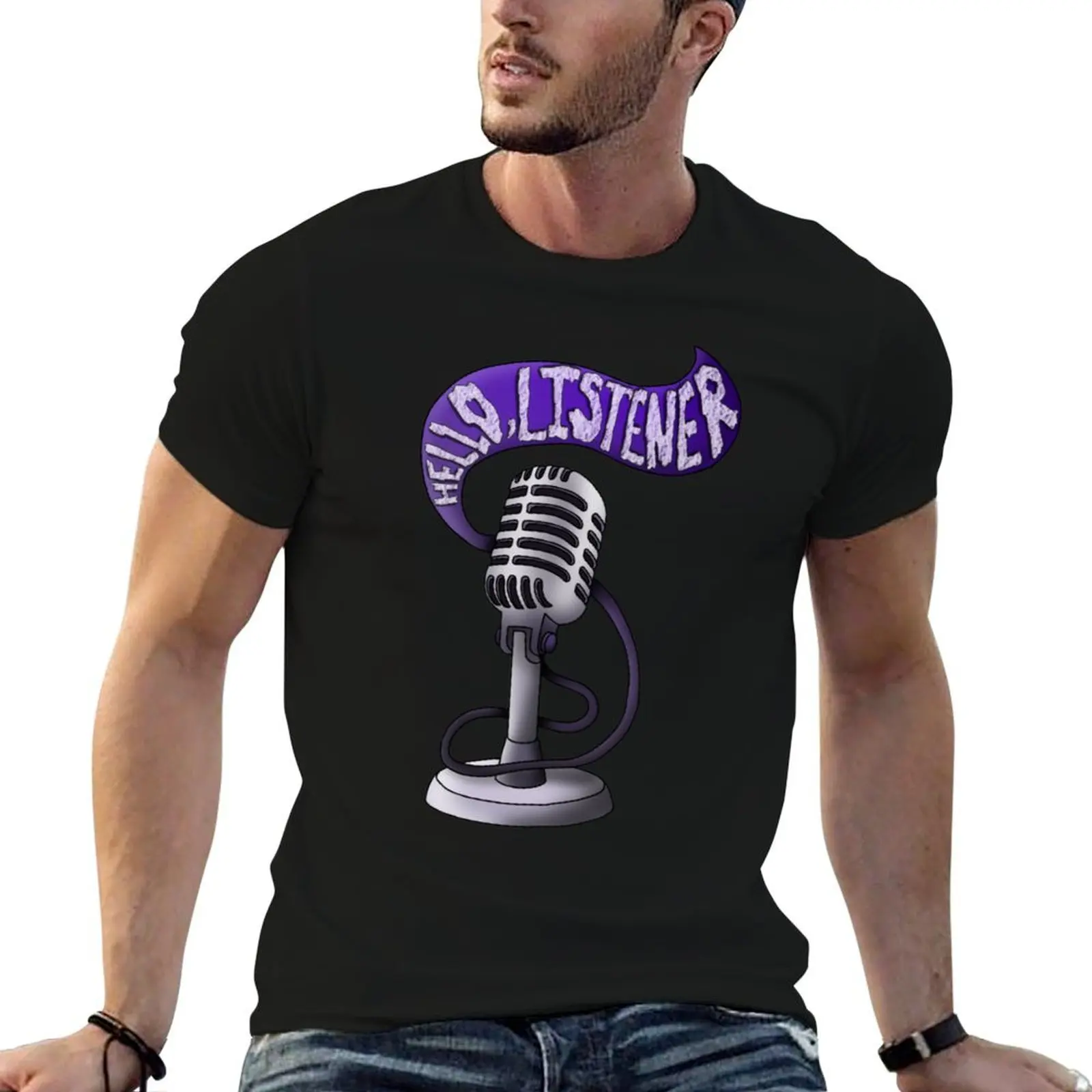 Microphone Static T-Shirt Breathable Gym Short Sleeve T-Shirt
