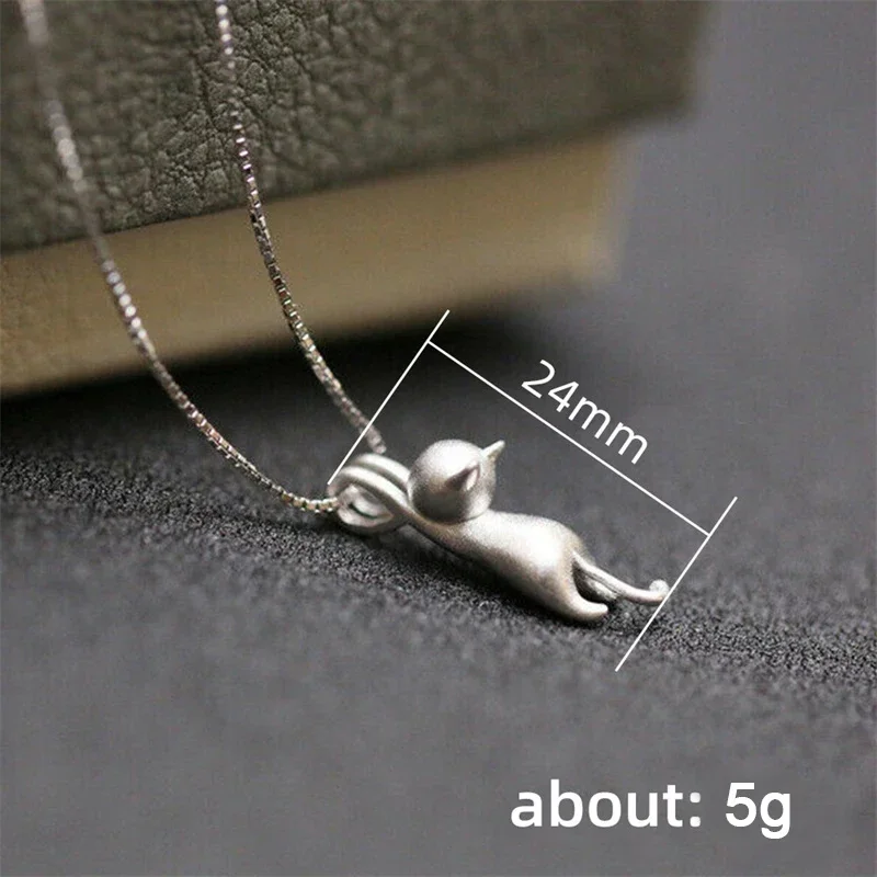 Cute Cat Necklace Women Black /White Animal Pendant Y2K Girls Neck Accessories Daily Wear Party Trendy Jewelry Fancy Gift