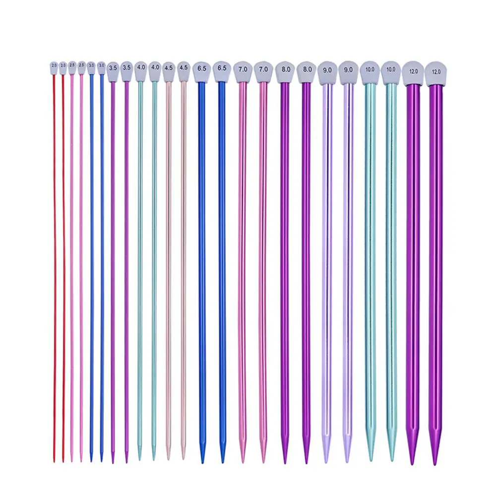 2Pcs/set New Single Pointed Sweater Weaving Tool Straight Pins Aluminum Knitting Needles DIY Apparel Sewing Supplies