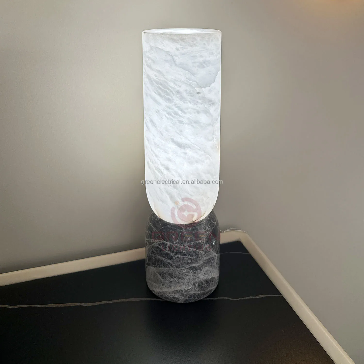 Luxury Modern Marble LED Dimmable Table Lamp Study Bedroom Reading Lamp E14 Electric Power Supply Stone Shade Home Hotel Decor
