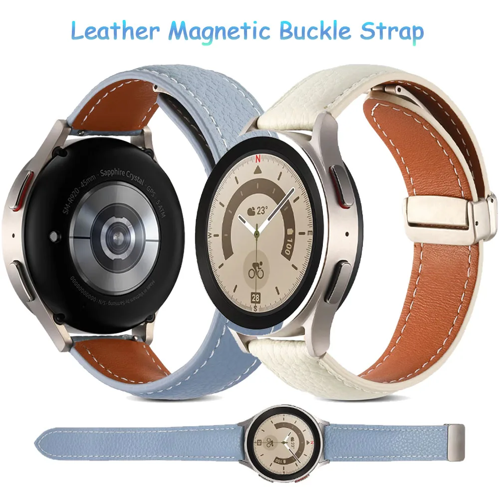 

Leather strap For Samsung Galaxy watch 7 6 5 4 40mm 44mm 45mm Quality replacement wristband For Watch 4 6 Classic 47mm 43mm 46mm