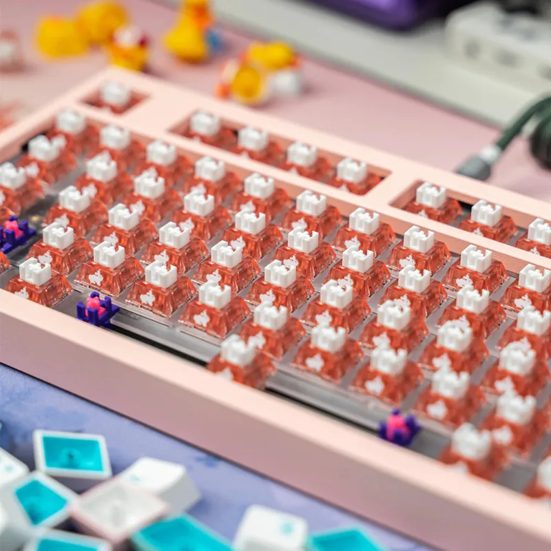 Imagem -06 - Tttc-interruptor de Coelho para Teclado Mecânico Versão Rgb Silencioso Mudo Linear Velocidade Rápida 42g Transparente Rosa