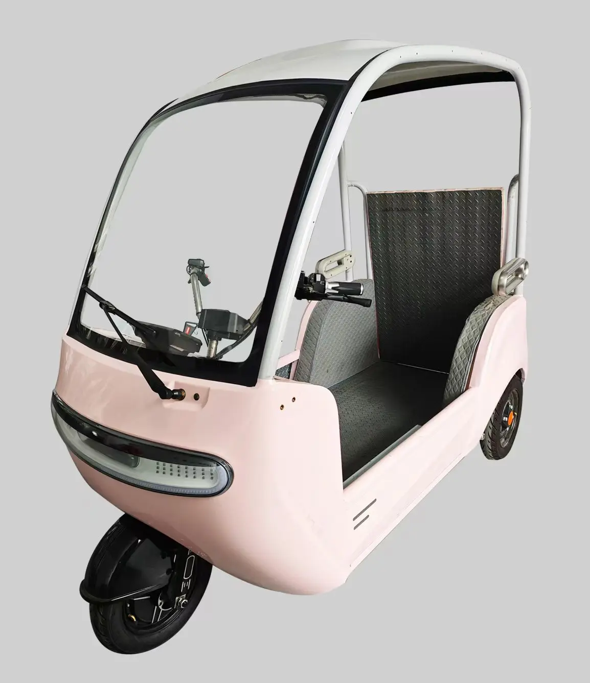 Electric tandem tricycle with pedals for the disabled and the elderly