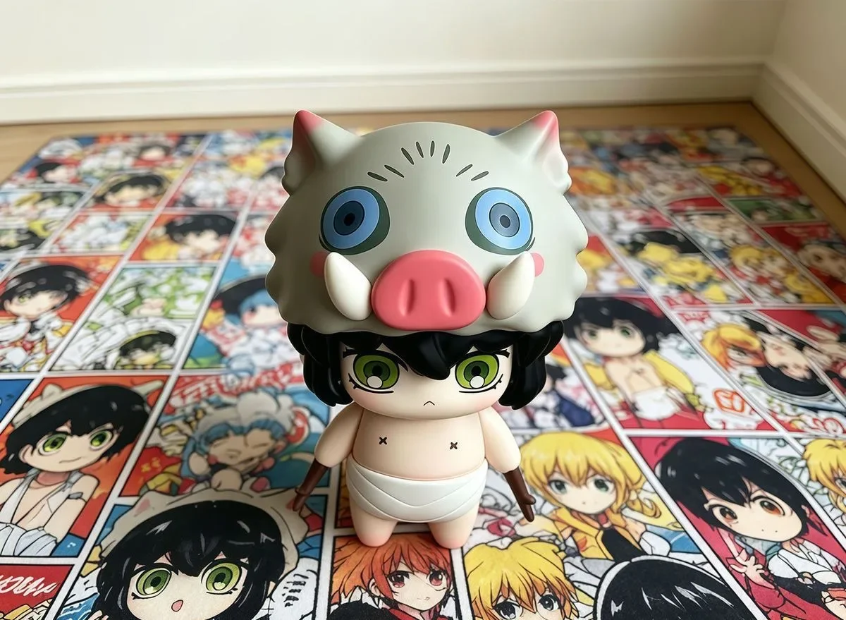 Heiße Anime Demon Slayer Hashibira Inosuke GK Figur aus Kunstharz, Q-Version Modell, niedliche Desktop-Dekoration, Sammlerstück, Spielzeug, Geschenk für Jungen – Detail 4